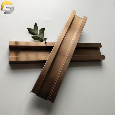 China V0348 Modern Factory Directly Brushed Brown Stainless Steel U Shape Transition Strip Edge For Sale for sale