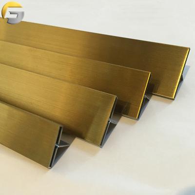 China WL020 Decorative Corner Stainless Steel Band T Channel Transition Metal Tile Trim Contemporary for sale