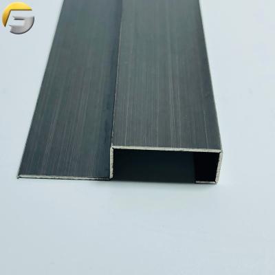 China HL V0356 Modern Cheap Special Shape Stainless Steel Wall Trim Tile Black Strip Edge Transition Panel For Sale for sale