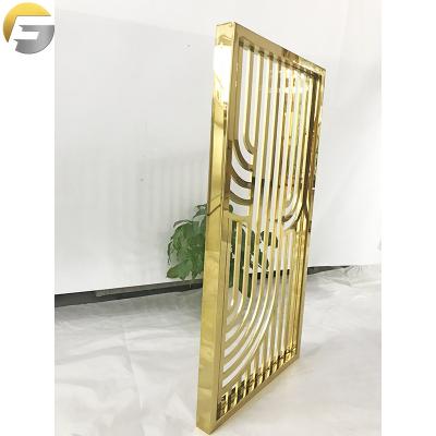 China WL330 Europe villa home and hotel toilet interior decorative tube gold mirror stainless steel room metal welding partitions full for sale