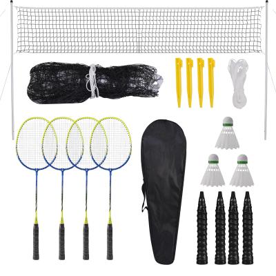 China Pipe hot sale portable badminton net set with racket and badminton shuttlecock for outdoor QBN617/QBN621 for sale