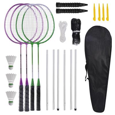 China Easy set up badminton net set, includes badminton net, 4 rackets and 3 shuttlecocks QBN617/QBN621 for sale