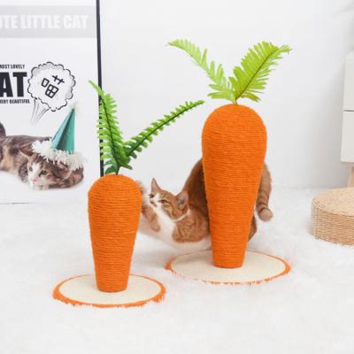 China New Sustainable Carrot Pet Supplies Cat Climbing Frame Round Sisal Cat Scratching Board Pet Scratching Toy for sale