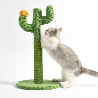 China Cute Viable Cactus Pet Supplies Cat Climbing Frame Round Sisal Cat Scratching Board Pet Scratching Toy For Pet Training for sale