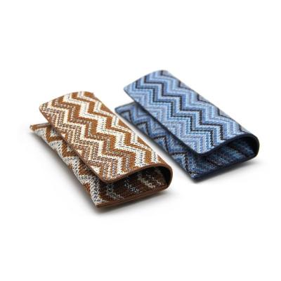 China For women color carpet pattern glass woven leather case for men and women high end cheap lightweight custom LOGO for sale