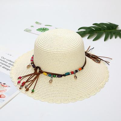 China Promotional Cheap Dobby Fashion Ladies Wide Brim Summer Beach Straw Hat for sale