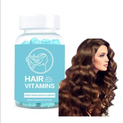 China Gummy Beauty Products Hair Vitamins with Biotin Good for Faster Hair Skin and Nails Hair Growth Gummies Bear Type for sale