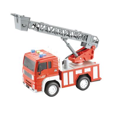 China 1/20 Mini Fire Truck Toy Diecast Water Cannon with Water Spray for Children Kids Friction Toy Car Fire Engine Truck Model for sale