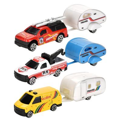 China Diecast Toy Children's Simulation Alloy Trailer Sightseeing Car Sliding Travel Car, Traffic Tool Alloy Car Toy, Diecast Toy Vehicles For Children for sale