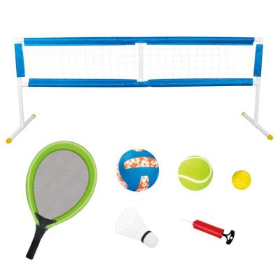 China Indoor and Outdoor Game Toy Badminton Court Set, Cloth Game Outdoor Sport Beach Racket Contains 3 Different Styles of Balls and Kids Inflatable Badminton for sale