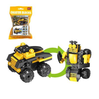 China 2021 Shantou Rod Plastic Interactive Toy Building Block 2 in 1 Robot Truck Building DIY Educational Toy for Kids Learning Combination for sale