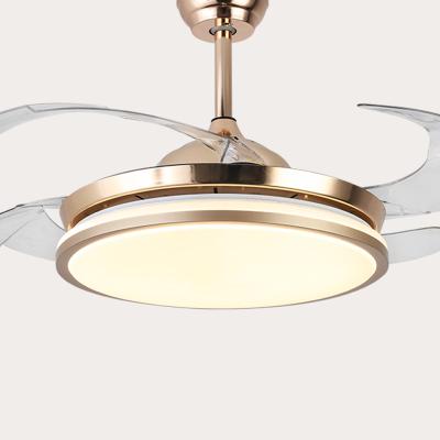 China Good quality modern new products 42 inch smart invisible luxury crystal ceiling fan with light for sale