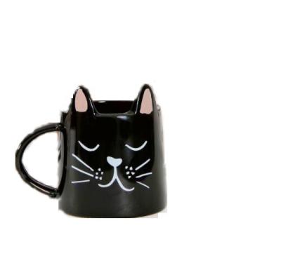 China Cartoon Viable Cute Cat Fancy Ceramic Cup And Coffee Mug With Cat Ear Belly Cup With Porcelain Ceramic Mugs With Handle for sale