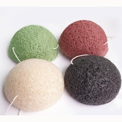 China Ficial Sponge Natural Bath Facial Cleansing Body Exfoliating Bamboo Charcoal Activated Konjac Sponge for sale