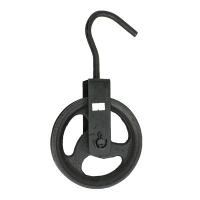 China Open Type FORGE STEEL HOOK BLACK PULLEY FOR WIRE ROPE 80-100-120-140-160-180-200-250MM for sale