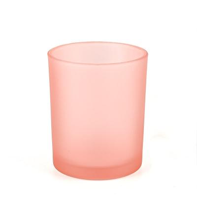 China Multi-scenario Direct Sales Wholesale Glass Jars Lace Pink Candle Jar Vogue Candle Jar Glass Candle Container for sale