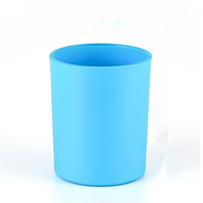 China Practical Hot Wholesale Blue Glass Candle Jar Multi-scenario Selling Unique Design Candle Jars Matte Candle Jar for sale