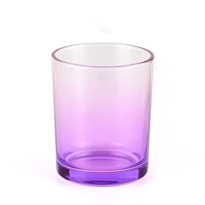 China Multi-scenario New Fashion Gradient Glass Ramp Colored Candle Glass Jars Candles 7Oz Candle Container Glass Jar for sale