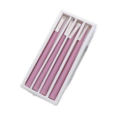 China New Fashion Birthdays Soy Wax Purple Unscented Pillar Candles Bars Wedding Favors Candles Tapes Candle for sale