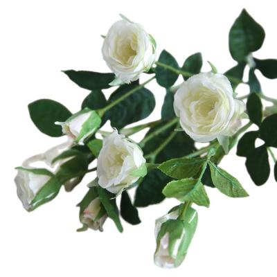 China Wholesale Durable Rose Flowers Artificial Silk White Wedding Decor Flowers Factory Artificial Flowers for sale