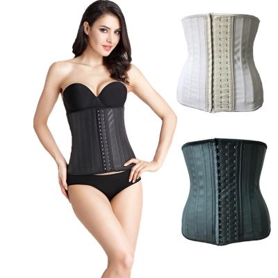 China Breathable Smooth Matte Material 25 Bone Latex Stomach Wrap Steel Waist Trainer For Lady for sale