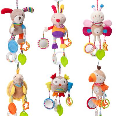 China Baby Doll OEM ODM Toy Cute Cartoon Animal Bed Wind Chime Stroller Stuffed Plush Hanging Doll Toy Wholesale for sale