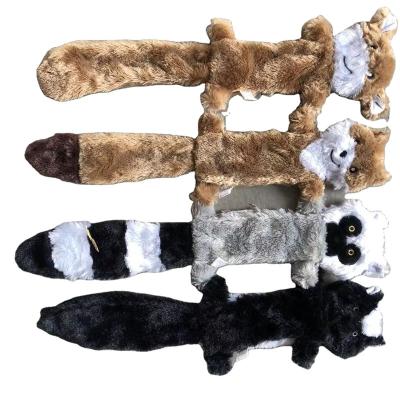 China OEM Viable Pet Toy Three Sets Including Fox Raccon Stuffed Pig Unstuffed Squeaky Voice Stuffed Animal Skin Dog Pet Toys for sale