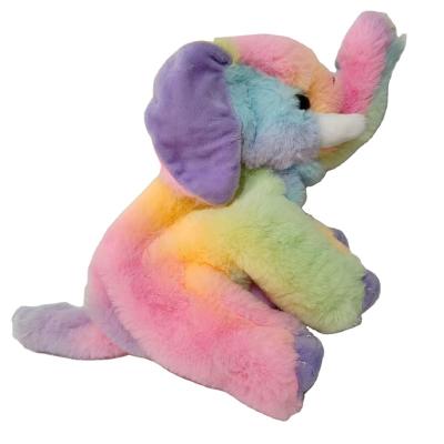 China 12 Inch Elephant Plush Toy OEM ODM Plushie Zoo Animals Rainbow Elephant Plush Toy for sale