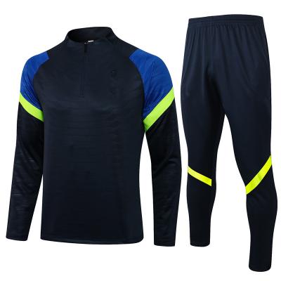 China Fabric: Breathable 100% Polyester Factory Wholesale Sports Training Clothes Mens Soccer Football Tracksuit for sale