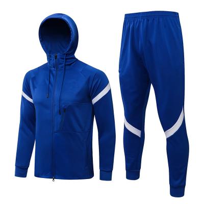 China Fabric: Breathable 100% Polyester Soccer Tracksuit Soccer Team Jacket Custom Training Football Tracksuit for sale