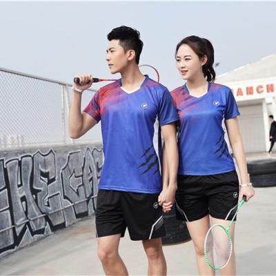 China Fabric: 100% Polyester Breathable Custom Sublimated Badminton Training Clothes Quick Dry Mens Badminton Table Running Polo T-Shirts Set Soccer Sportswear Uniforms for sale