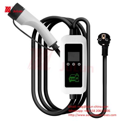 China Nuevo arma de carga de energía pistola de carga estándar europea tipo 2 cargador de vehículos eléctricos de 7 kW pila de carga portátil a bordo en venta