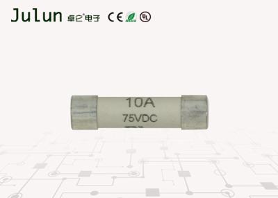 China fusible de cerámica 10a de 6x25m m fusible de alto voltaje de DC de 75 voltios con el casquillo del cobre plateado de la plata en venta