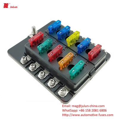 China 12 Way Fuse Box 12 Way Positive And Negative Car Boat Safety Seat With LED Light Car Insert Automatic Reset Car Fuse Sea for sale