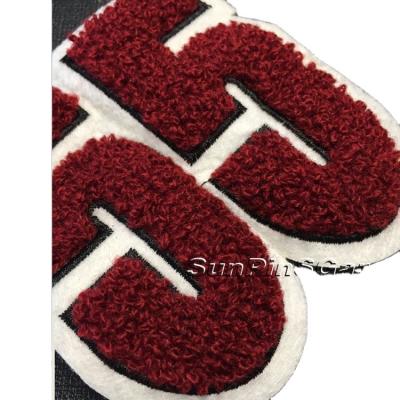 China wholesale personalized 3D custom towel iron on chenille patch for sale