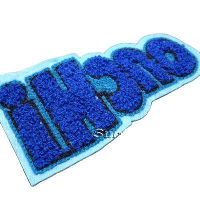 China wholesale 3D custom felt embroidery chenille patch badge for garment for sale