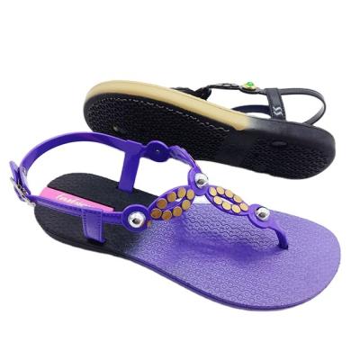 China 2020 Summer Design Good Quality PVC Ladies Anti-slippery Flat Sandals For Women for sale