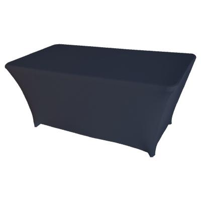 China Disposable Black Stretch Spandex Standard 6ft Folding Table Cover Table Cloth for sale