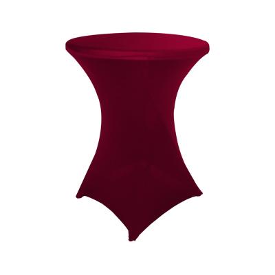 China Customized Disposable Red Round Folding Tablecloths Spandex Colors Cocktail Table Covers for sale