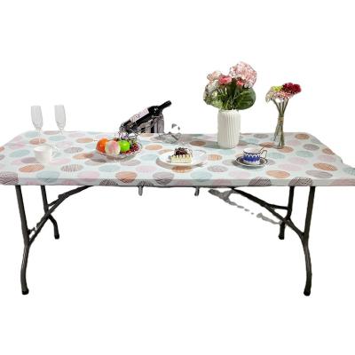 China Customized Disposable Pattern Cheap Disposable Spandex Table Cloth Rectangle Party Table Covers for sale