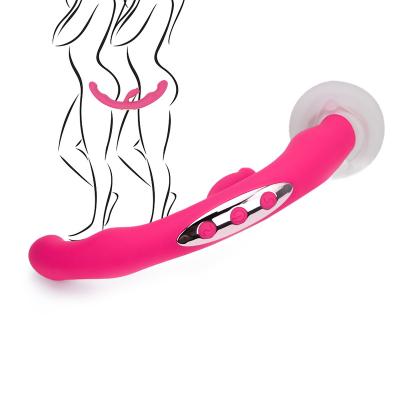 China Real Touch Feeling Dual Head Strong Vibration Wand Vibrator with Dual Motors Two Motors Anal Clit Couples Vibrator for sale