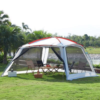 China Lightweight Outdoor Hand Pitched Double Door Tent Inner Outer Leisure Tent 6 | 10 Large Space Camping Tent Set Up Convenient Blue Deep for sale