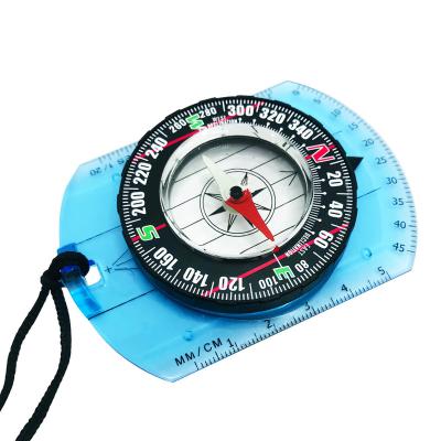 China Pointing Scale High Quality Acrylic Ruler Map Guide Glow Luminous Folding Compass for sale