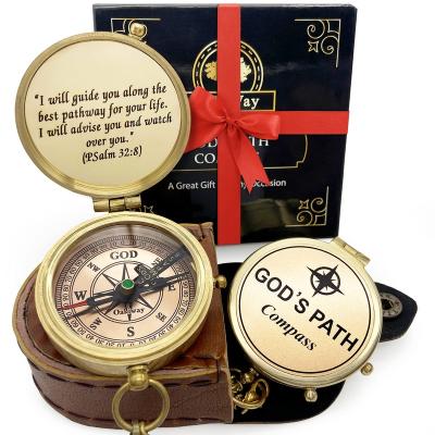 China Steering Multifunctional Luminous Car Retro Flip Compasses Guide Metal Compass Pure Copper Outdoor Mountaineering for sale