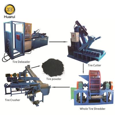 China Tires Below 1350mm Waste Tire Recycling Machine / Tire Shredder Rubber Powder Production Equipment for sale