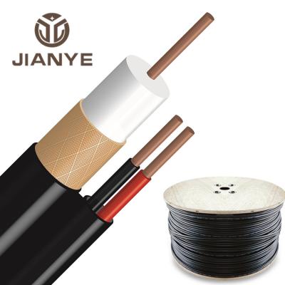 China CCTV CATV 305m Rg59 With Power Link Coaxial Cable For Camera 75 Ohm Siamese Antenna Quad Shield Indoor Outdoor Cable RG59 for sale