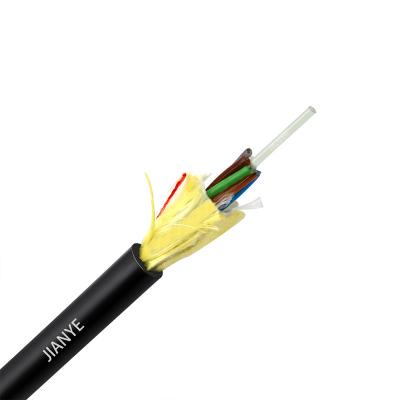 China Black Shockproof Fiber Optic Cable G652d Adss Adss Fiber Optic Cable Pe Self Supporting Overhead 48 Adss 24 Core Fiber Optic Cable for sale