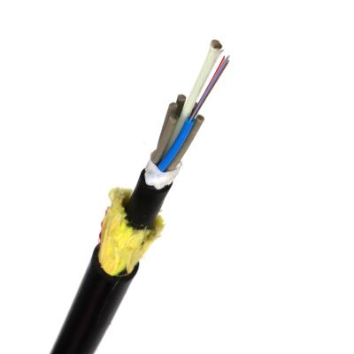 China Self-supporting aerial high quality double sheath outdoor fiber optic cable ADSS G652D 12 24 48 96 128 fiber ADSS options for sale