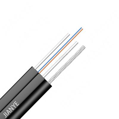 China LSZH plastic fiber single mode outdoor flat fiber g657a2 1 2 4 core ftth fiber optic drop cable wire for sale