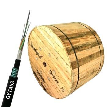 China Multi/Single Mode Armor Fiber Optic Cable of GYTA53 Underground Aerial Optical Underground for sale